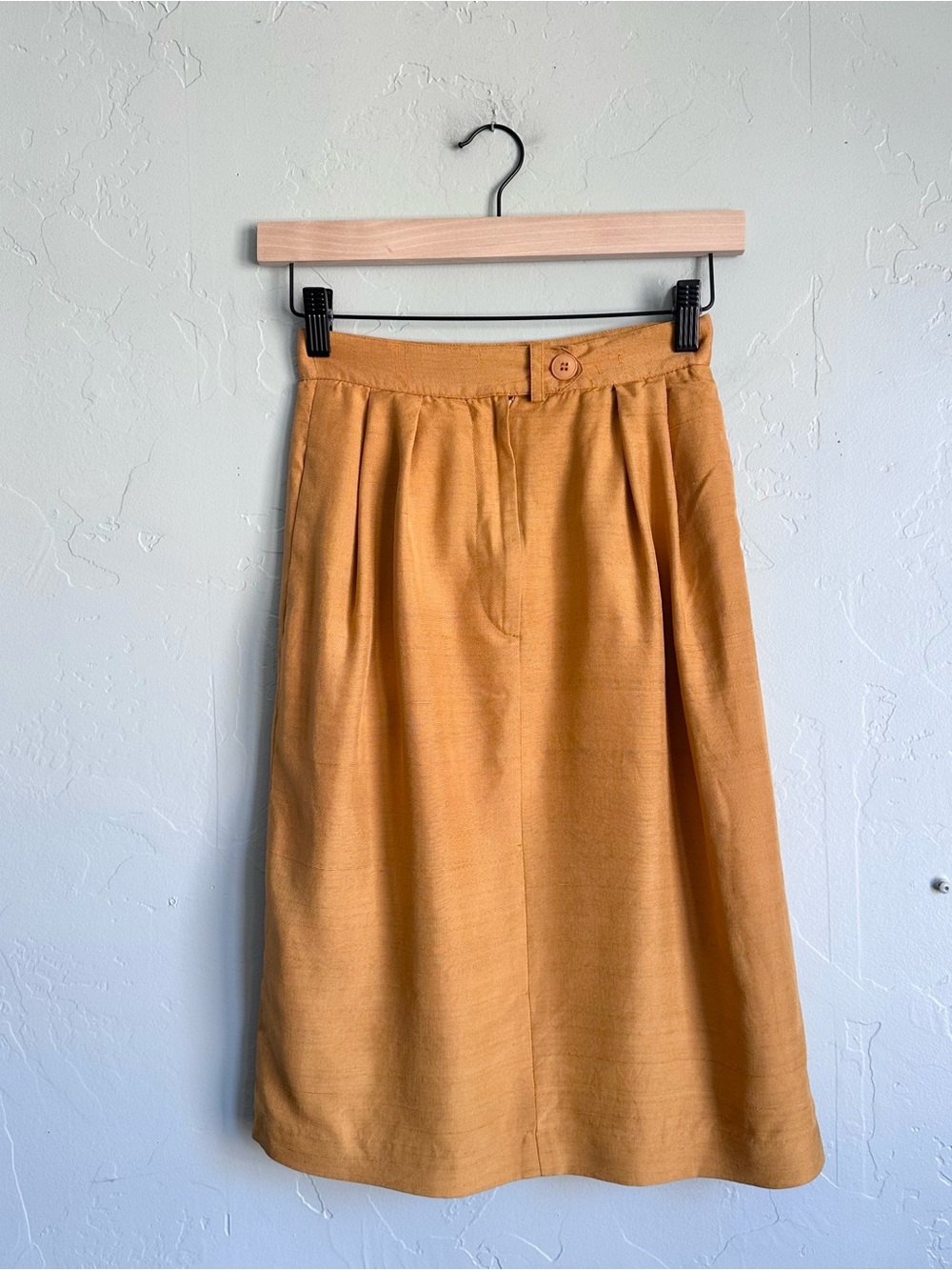 Vintage Anne Klein Mustard Yellow Wool Skirt Size 4 Petite Preppy Fall Business